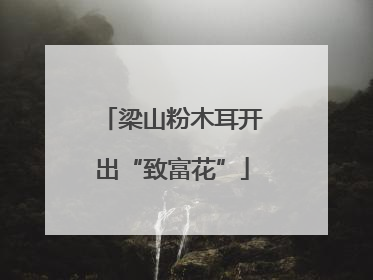 梁山粉木耳开出“致富花”