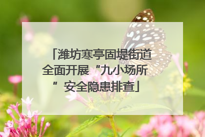 潍坊寒亭固堤街道全面开展“九小场所”安全隐患排查