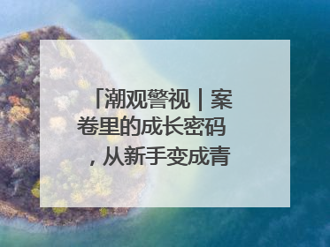 潮观警视｜案卷里的成长密码，从新手变成青年办案探长