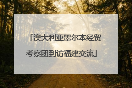 澳大利亚墨尔本经贸考察团到访福建交流
