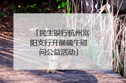 民生银行杭州富阳支行开展端午慰问公益活动
