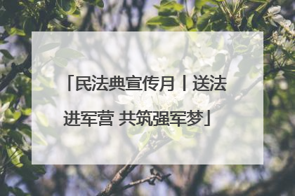 民法典宣传月丨送法进军营 共筑强军梦