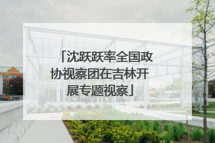 沈跃跃率全国政协视察团在吉林开展专题视察