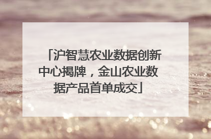 沪智慧农业数据创新中心揭牌，金山农业数据产品首单成交