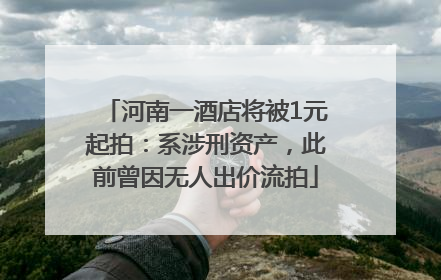 河南一酒店将被1元起拍：系涉刑资产，此前曾因无人出价流拍