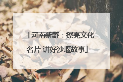 河南新野：擦亮文化名片 讲好沙堰故事
