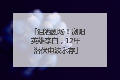 泪洒剧场！浏阳英雄李白，12年潜伏电波永存