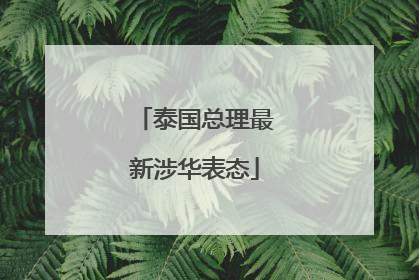泰国总理最新涉华表态
