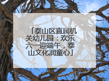 泰山区直属机关幼儿园：欢乐六一迎端午，泰山文化润童心
