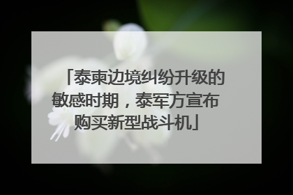 泰柬边境纠纷升级的敏感时期，泰军方宣布购买新型战斗机