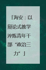 海安：以辩论式教学淬炼青年干部“政治三力”