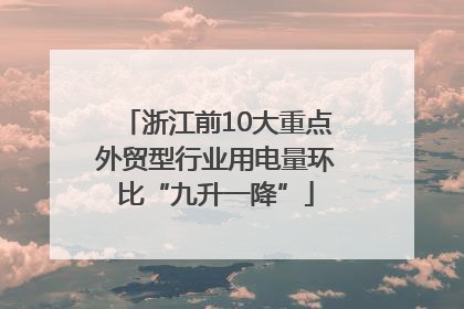 浙江前10大重点外贸型行业用电量环比“九升一降”