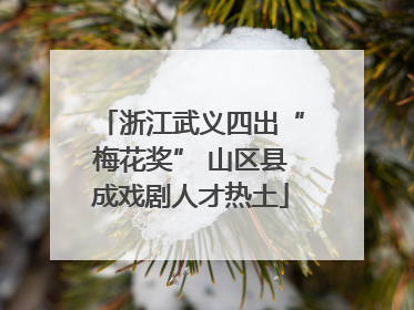 浙江武义四出“梅花奖” 山区县成戏剧人才热土