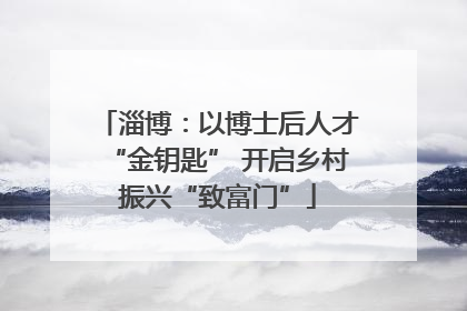 淄博：以博士后人才“金钥匙” 开启乡村振兴“致富门”