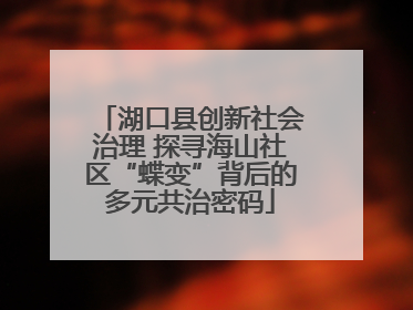 湖口县创新社会治理 探寻海山社区“蝶变”背后的多元共治密码