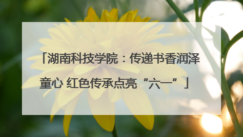 湖南科技学院：传递书香润泽童心 红色传承点亮“六一”