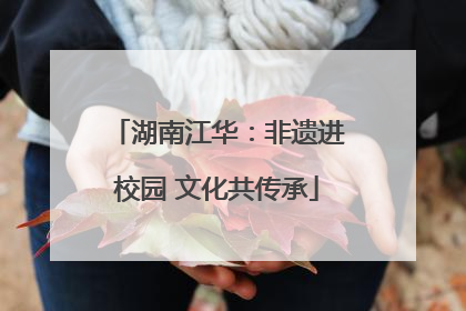 湖南江华：非遗进校园 文化共传承