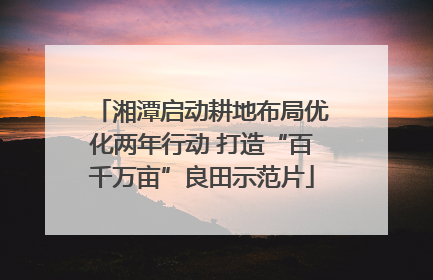 湘潭启动耕地布局优化两年行动 打造“百千万亩”良田示范片