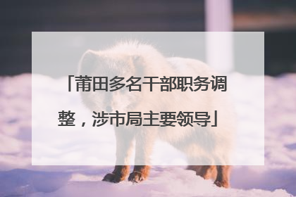 莆田多名干部职务调整，涉市局主要领导