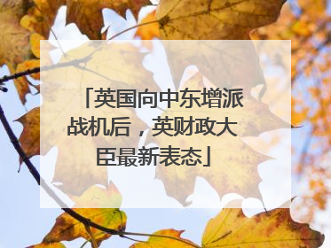 英国向中东增派战机后，英财政大臣最新表态
