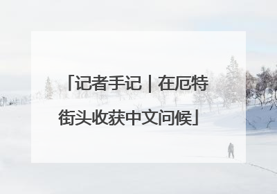 记者手记｜在厄特街头收获中文问候