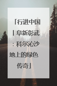 行进中国丨阜新彰武：科尔沁沙地上的绿色传奇