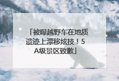 被曝越野车在地质遗迹上漂移炫技！5A级景区致歉
