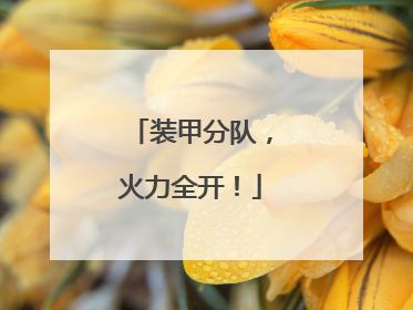 装甲分队，火力全开！