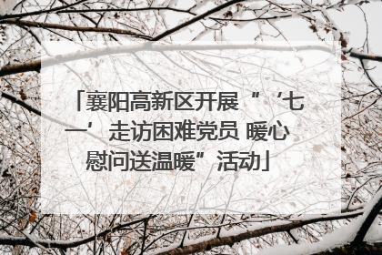 襄阳高新区开展“‘七一’走访困难党员 暖心慰问送温暖”活动