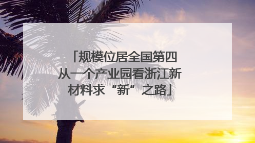 规模位居全国第四 从一个产业园看浙江新材料求“新”之路