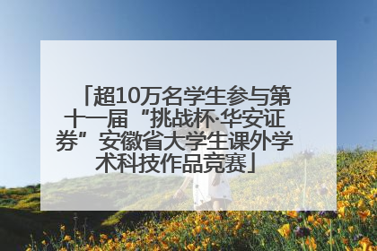 超10万名学生参与第十一届“挑战杯·华安证券”安徽省大学生课外学术科技作品竞赛