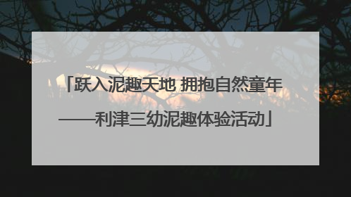 跃入泥趣天地 拥抱自然童年——利津三幼泥趣体验活动