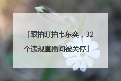 跟拍盯拍韦东奕，32个违规直播间被关停