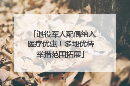 退役军人配偶纳入医疗优惠！多地优待举措范围拓展