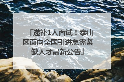 递补1人面试！泰山区面向全国引进急需紧缺人才最新公告