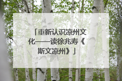 重新认识凉州文化——读徐兆寿《斯文凉州》