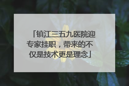 镇江三五九医院迎专家挂职，带来的不仅是技术更是理念