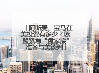 阿斯麦、宝马在美投资有多少？欧盟紧急“盘家底”准备与美谈判