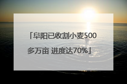 阜阳已收割小麦500多万亩 进度达70%