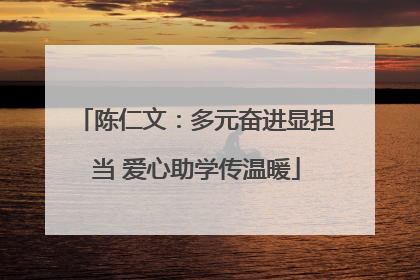 陈仁文：多元奋进显担当 爱心助学传温暖