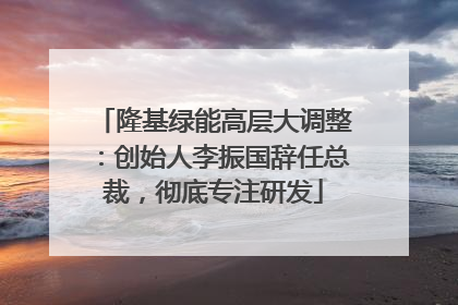 隆基绿能高层大调整：创始人李振国辞任总裁，彻底专注研发
