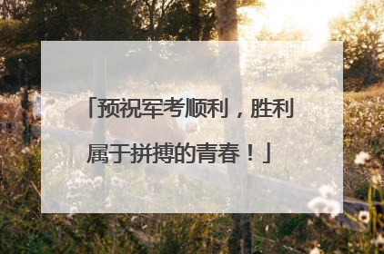 预祝军考顺利，胜利属于拼搏的青春！