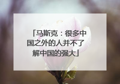 马斯克：很多中国之外的人并不了解中国的强大