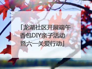 龙湖社区开展端午香包DIY亲子活动暨六一关爱行动