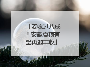 麦收过八成！安徽夏粮有望再迎丰收