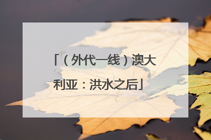 （外代一线）澳大利亚：洪水之后
