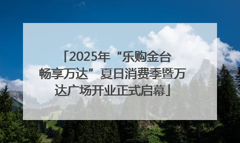2025年“乐购金台 畅享万达”夏日消费季暨万达广场开业正式启幕