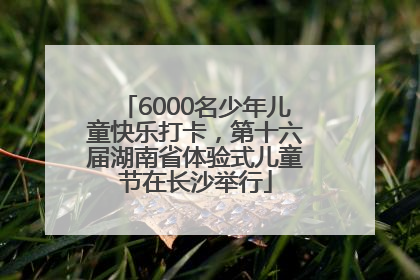 6000名少年儿童快乐打卡，第十六届湖南省体验式儿童节在长沙举行