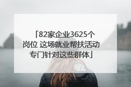 82家企业3625个岗位 这场就业帮扶活动专门针对这些群体